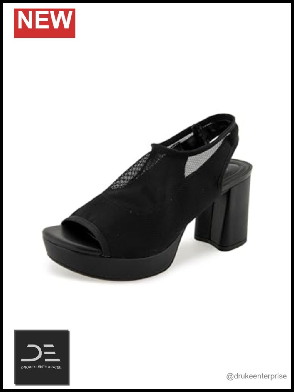 Kenneth Cole Women's Ramsey Heeled Sandals PU Slingback Block Heel